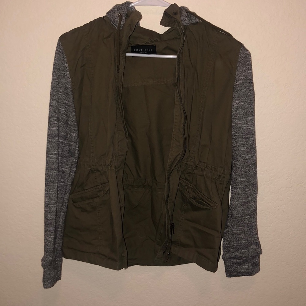 Army green utility jacket